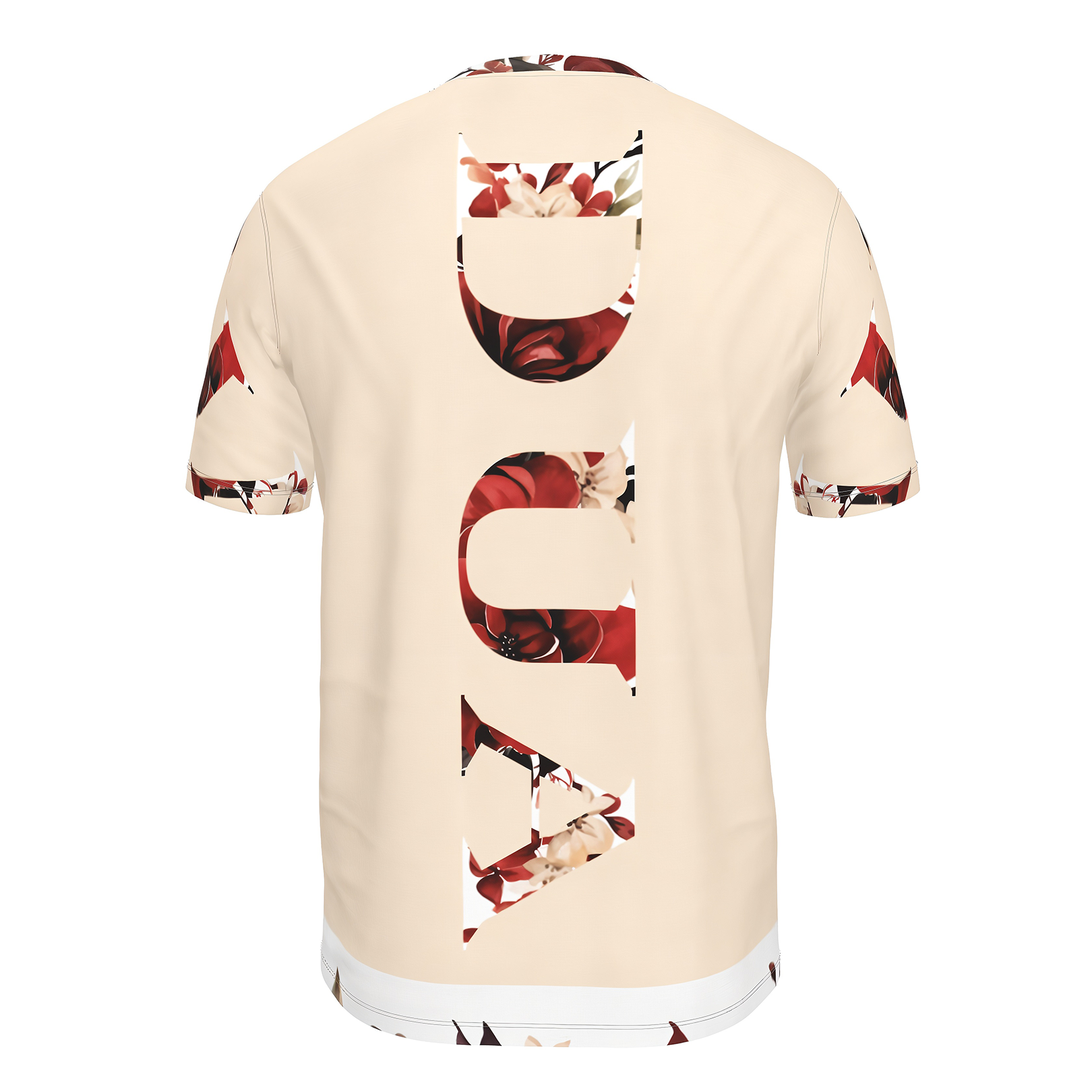 Cream Red Floral