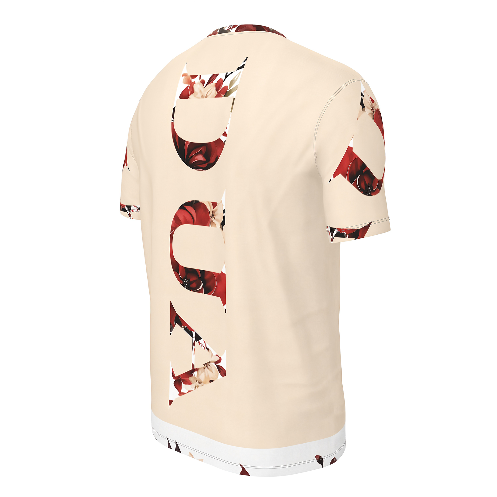 Cream Red Floral